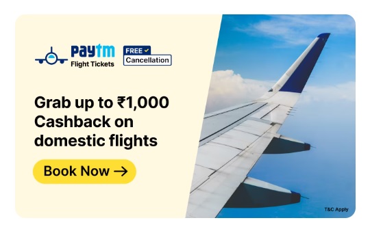 Paytm Flight Booking Offers Get Upto 100 Cashback On Flight